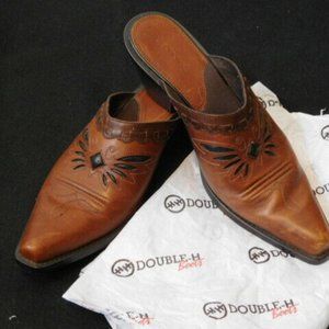 Double H Sonora Mules Booties Leather Western
